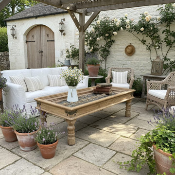 Eclectic Bohemian Style with Vintage Carved Sideboards and Antique Door Tables