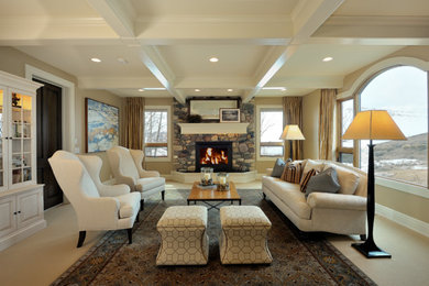 Living room - transitional living room idea in St Louis