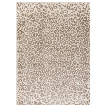 Hauteloom Bonhill Leopard Print Area Rug - Brown, Beige, Ivory - 7'10"x10'