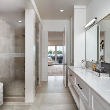 Opal White Marble Shower