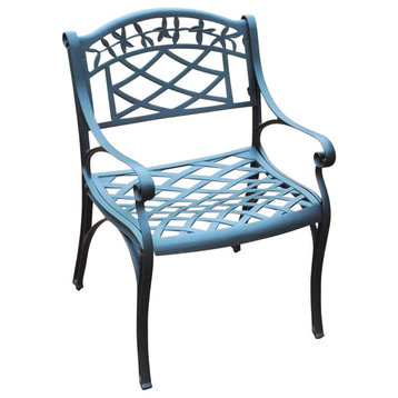 Sedona Cast Aluminum Arm Chair, Charcoal Black Finish, Set of 2