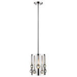 Z-Lite - Oberon 1 Light Mini Pendant, Chrome - Diminutive and elegant, this chrome and crystal mini-pendant offers targeting lighting from a single bulb and a glam-influenced d�cor enhancement. Light up a breakfast nook or reading space with a stunning fixture made from chrome finish steel and clear crystal glass.
