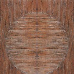 Japanese Style Hand Carved Mahogany Prehung Double Door - Front Doors