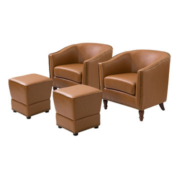 leather barrel chairs with casters