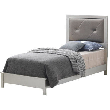 Glory Furniture Primo Twin Panel Bed in Silver Champagne