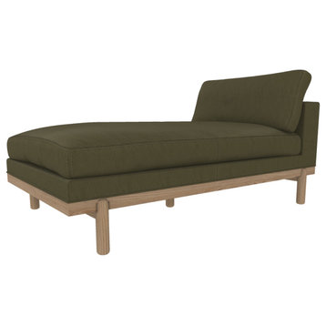 Cantor Leather Chaise, Finish: Dove, Leather: Fern
