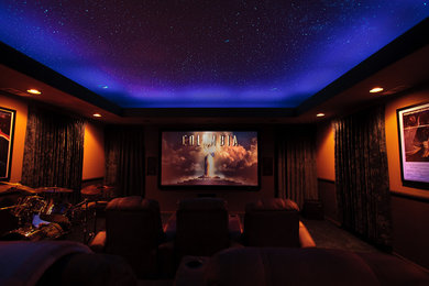 Theater Rooms with Night Sky Murals