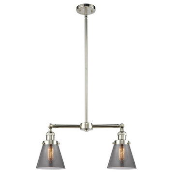 Innovations 2-LT LED Small Cone 22" Chandelier - Polished Nickel