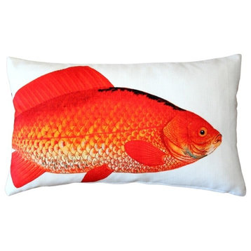 Pillow Decor - Goldfish Fish Pillow 12 x 20