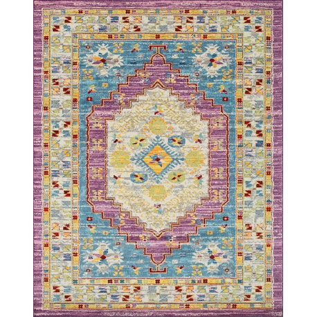 Noori Rug Distressed Hester Grey/Purple Runner