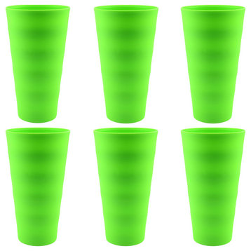 Break-Resistant Plastic Cups 18Oz, Reusable Design, Set of 6, Green