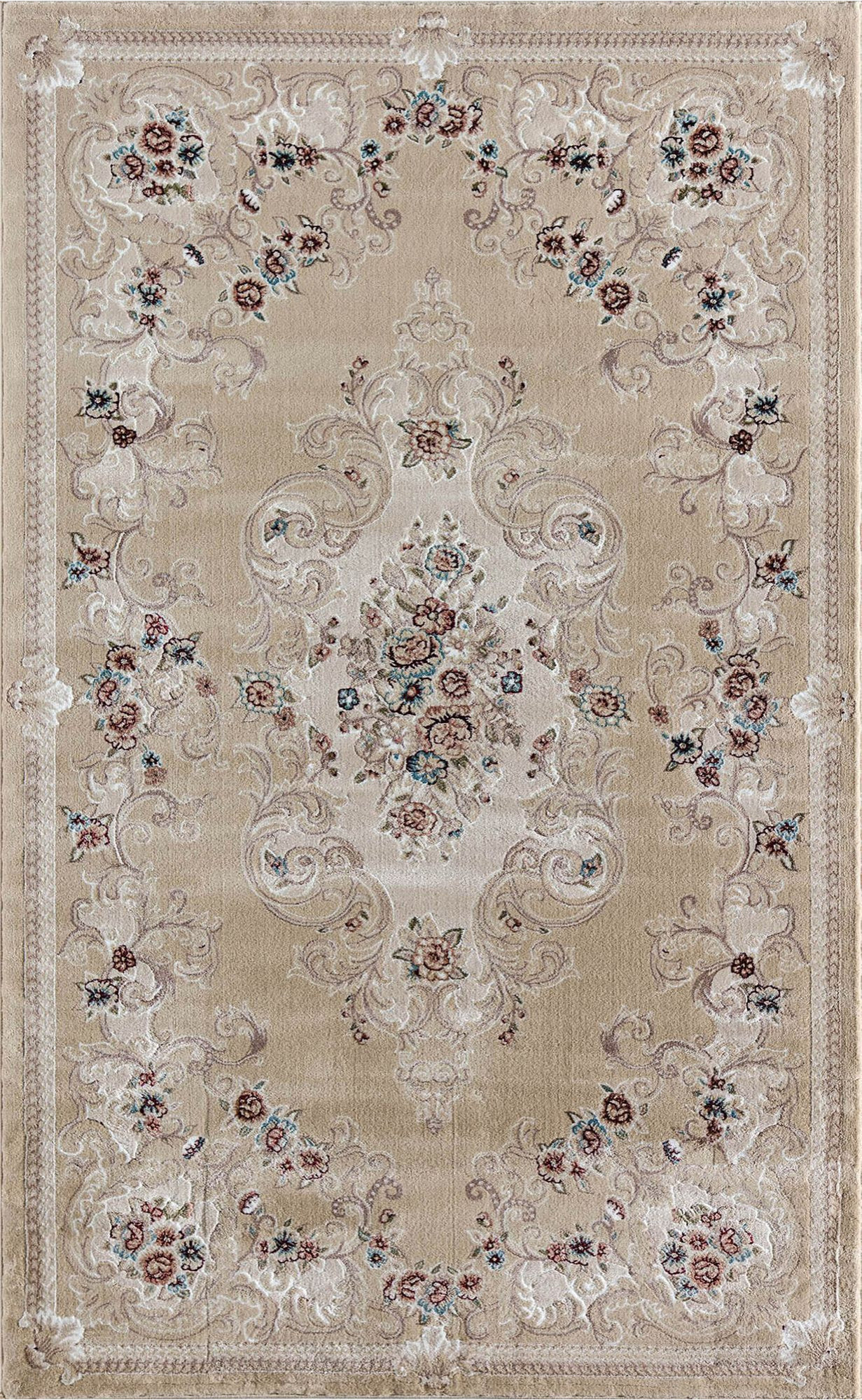 Rugs America Century CY20A Transitional Vintage Classic Beige Area Rug ...
