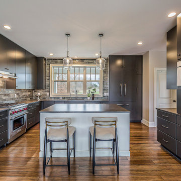 Clean, Minimal Charcoal Kitchen near Ann Arbor