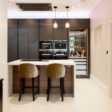 Concrete & Wood Veneer Leicht Kitchen in West London