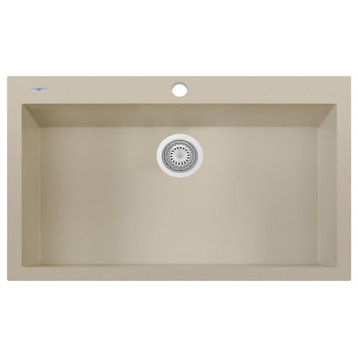 AB3322DI-B Biscuit 33" Single Bowl Drop In Granite Composite Kitchen Sink