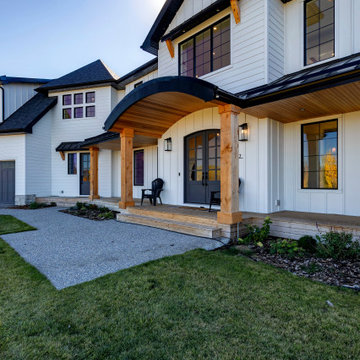 A covered wood soffit Veranda