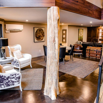 Modern Rustic Luxury Finished Basement in Richfield, Ohio