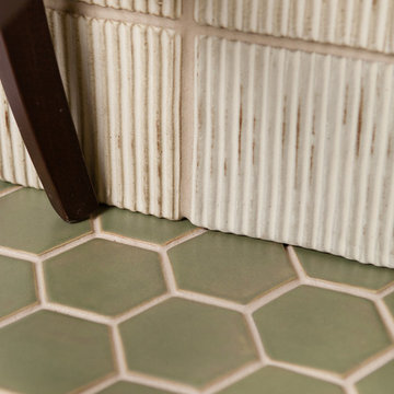 Dirty White Ribbed Wall Tile