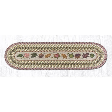Earth Rugs OP-24 Autumn Leaves Oval Patch Runner 13" x 48"