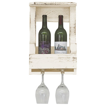 Farmhouse 2-Bottle Wine Shelf, Antique White