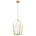Kichler - Kichler Calters 1-LT LED Foyer Pendant 52292CGLED - Champagne Gold - The Calters 28.5" LED Foyer Pendant features a tapered lantern design with Champagne Gold Finishes and clear acrylic light-guide panels fearing a dotted pattern for a classic, modern design.