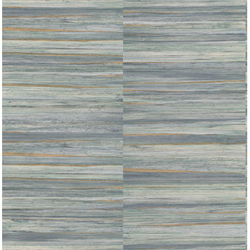 Rowan Blue Faux Grasscloth Wallpaper Sample