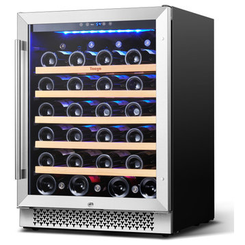 Yeego 24" 52-Bottle Built-In Wine Cooler Single Zone Refrigerator Safety Lock