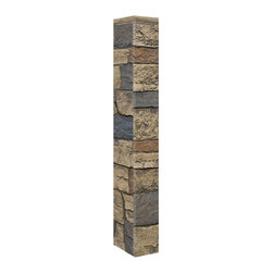 142-CT2-BRIGHTON WIDE STACKED STONE OUTSIDE CORNER - 48"H X 3 &frac12;" W X 1 &frac12;"D - Wall Panels