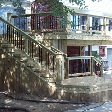 Pressure Treated deck with diamond dental molding & Diamond King Post,