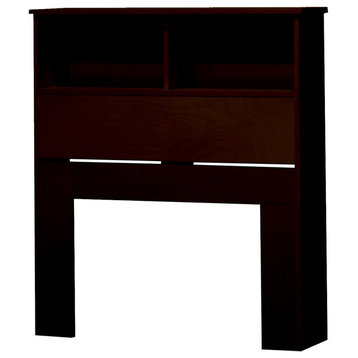 Twin Bookcase Headboard, 9x41x46, Birch Wood, Espresso