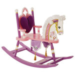 Kiddie-Ups Rocking Horse, Princess - Removable padded backrest with cut-out detail Silky satin mane and ears. Regal banner with gold tassels. Removable padded backrest. Satin mane and ears. Banner with tassels.