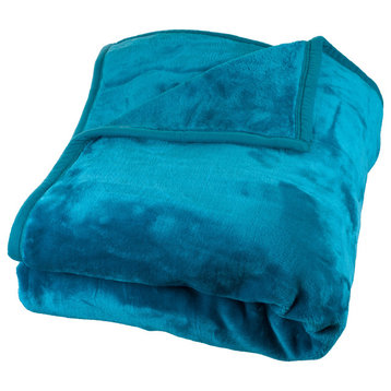 Heavy Plush Mink Blanket, Aqua