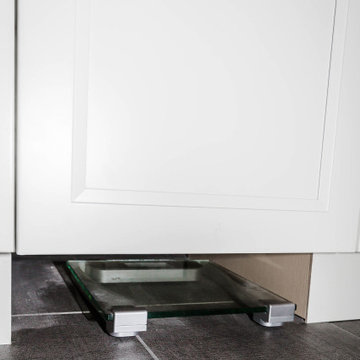 Bathroom Vanity with Recessed Scale Storage