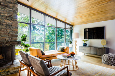 Inspiration for a 1960s living room remodel in Seattle