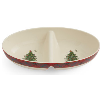 Spode Christmas Tree Collection Tartan Oval Divided Server