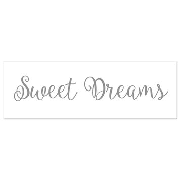 Sweet Dreams 12"x36" Canvas Wall Art, Gray