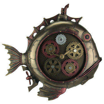 Steampunk Style Fish Submarine Wall Clock