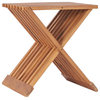 vidaXL Solid Teak Wood Folding Stool Garden Outdoor Foldable Table Seating