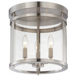 Savoy House - Savoy House Penrose Three Light Semi-Flush 6-1043-3-SN - Three Light Semi-Flush from Penrose collection in Satin Nickel finish. Number of Bulbs 3. Max Wattage 60.00 . No bulbs included. Sleek, cylindrical Penrose foyer and ceiling lights from are an excellent choice for lovers of stylish modern design. Penrose fixtures feature clear glass and are available in Satin Nickel, Polished Nickel or English Bronze finishes. No UL Availability at this time.