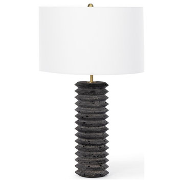 Regina Andrew Noir Column Travertine Lamp