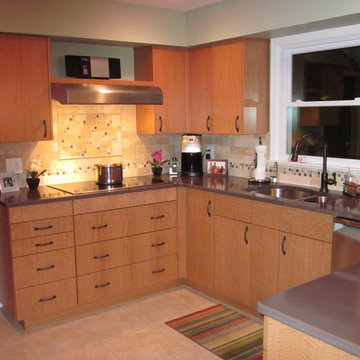 Contemporary Kitchen in Anigre Wood