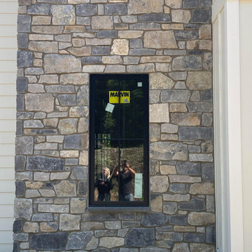 Custom Balkan and Jura Blend Real Thin Stone Veneer Accent Wall