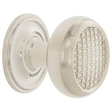 Craftsman Brass 1 3/8" Cabinet Knob With Classic Rose, Polished Nickel