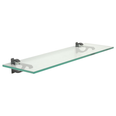 12" x 24" Monarch Floating Clear Glass Shelf