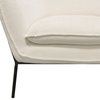 Status Accent Chair, Cream Fabric With Black Powder Coated Metal Leg