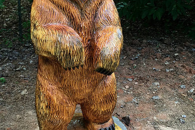 4' Brown Bear Wood Sculpture