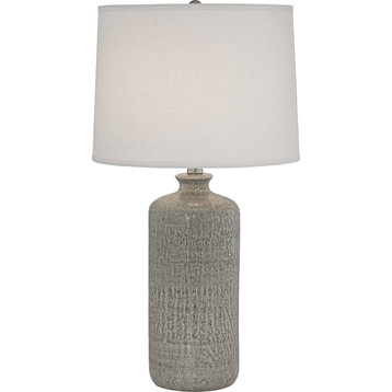 French Gray Ceramic Lamp, Gray