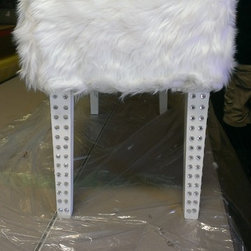 white faux fur bench - Upholstered Benches