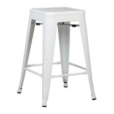 Poly and Bark - Trattoria 24" Counter Height Stool, White - Bar Stools and Counter Stools