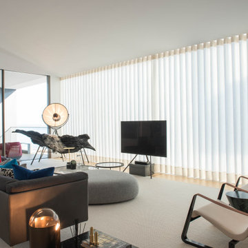 Open Living Room with White Armchairs, Lisbon